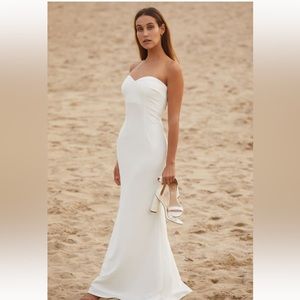 Lulus Melt my Heart white strapless wedding dress